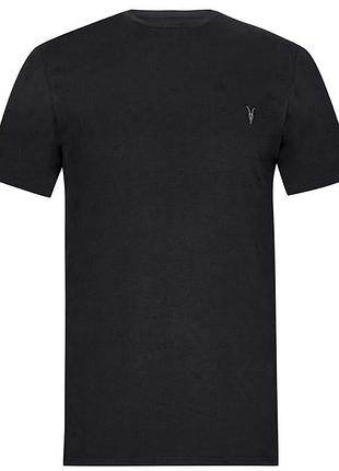 Чоловіча футболка allsaints brace tonic crew з вуглецевої бавовни чорного кольору.