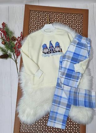 Теплая флисовая пижама для девочки