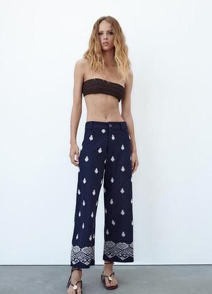 Капри брюки лен zara,p. xl
