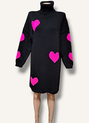 Сукня-светр в сердечках