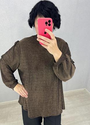 Шикарна блискуча блуза кофточка гольф