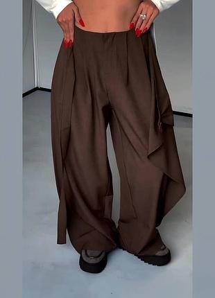 Широкі штани шоколад
