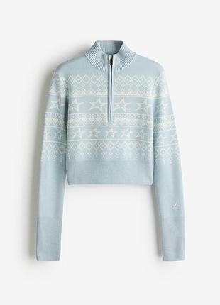 Светр жіночий жакардовий блакитний hm new