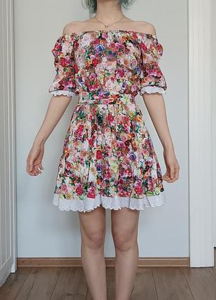 Цветочное платьеolko размера xs/s