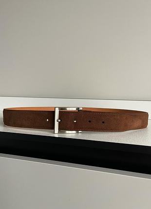 Кожаный замшевый ремень vaudaux, натуральная кожа, 100 105 мужской, женский, базовый минималистичный