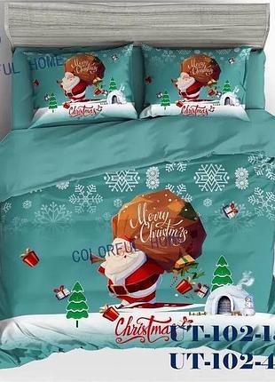 Постілтна білизна фланель євро новий рік
