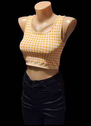 Кроп топ топик в клетку м(46)