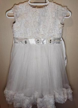 Платье, белое, праздничное