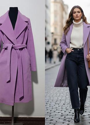Пальто из ткани lanificio f.lli balli wool & cashmere  40/s-m лавандового цвета