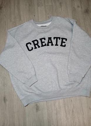 Светло-серый свитшот sinsay, размер m, но будет как раз даже на хл.