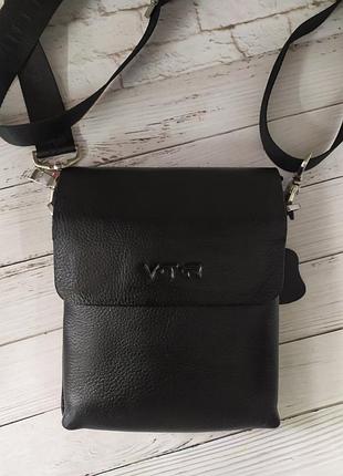 Сумка мужская на плечо натуральная кожа vitto torelli(италия)