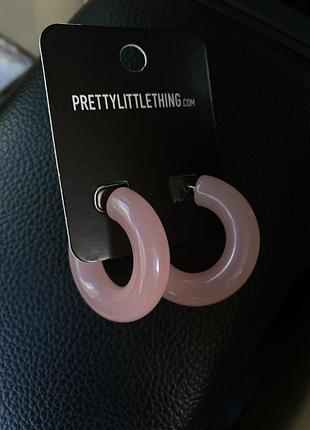Сережки рожеві кільця в стилі барбі