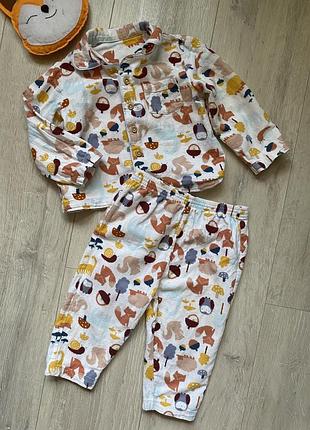 🐹тепла фланелева піжама для хлопчика 18-24 місяців