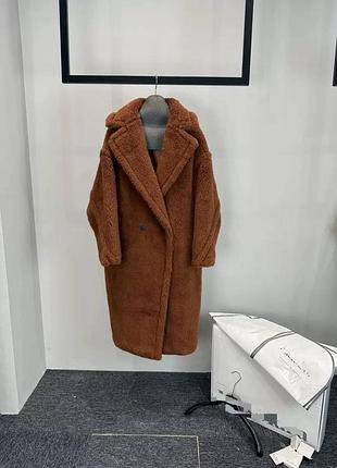 Эко шуба удлиненная ржа коричневый тедди mara