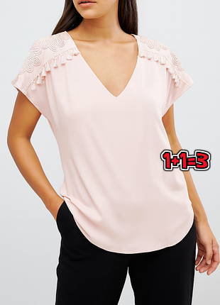 🌿1+1=3 стильна пудрово-рожева блуза блузка river island, розмір m - l