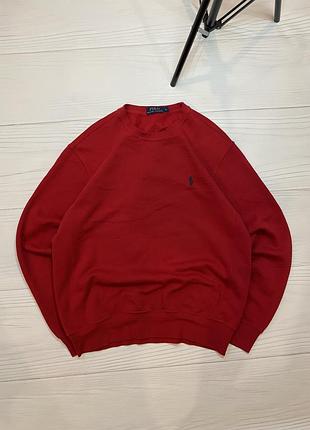Вінтажний світшот polo ralph lauren розмір м червоний колір