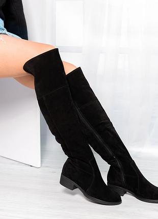 Сапоги ботфорты женские зимние кожаные 36-41