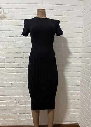 Гарна жіноча сукня плаття міді в рубчик