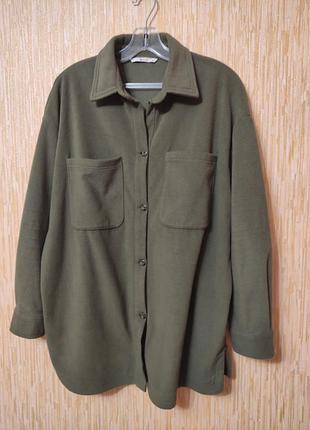 Женская рубашка рубашка с длинным рукавом тепла флисовая р.54/uk18