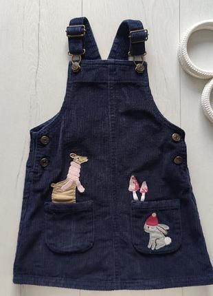 2,3 года, рост 92,98 вельветовый сарафан для девочки артикул: 25408 бренд: tu (ти-ю)