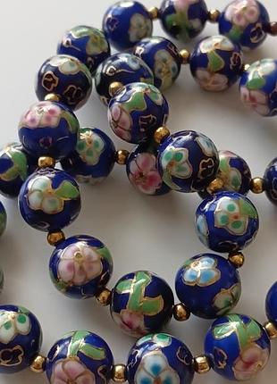 Винтажное ожерелье в технике клуазоне