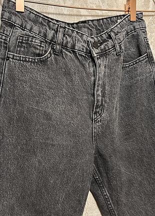 Джинси mom fit чорна варенка high rise