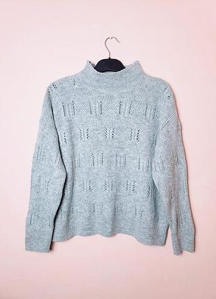 Трикотажный базовый женский серый джемпер, мирер от george размер m