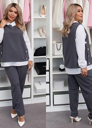 Брючний костюм жилет блуза і брюки