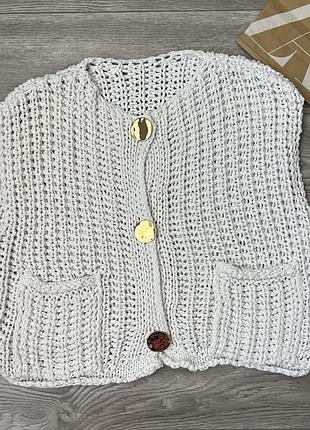 Вʼязаний жилет zara