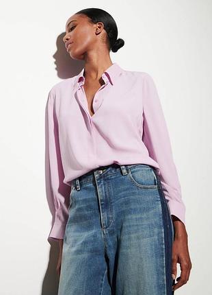 Luisa serano лавандова сорочка зі змішаного шовку /13485/