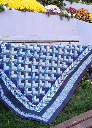 Лоскутное одеяло / покрывало ручной работы 160 × 200 см