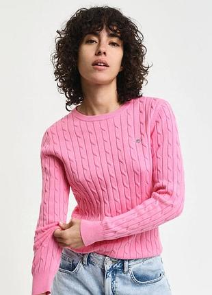 Розовый джемпер в косичке от gant от xs до m