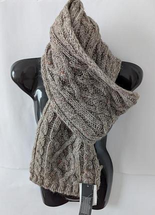 Шарф c&a, в'язаний,беж,зимовий,вовна,альпака,шерсть,теплий,шарфік,шарфик,шалик,красивий,косичка,для дівчинки,в'язка,коса,жіночий,бежевий