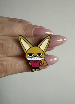 Пін значок металевий брошка фіннік — лис з мультфільму “звірополіс”