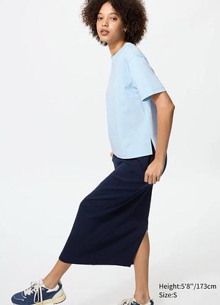 Футболка uniqlo блакитна airism cotton t-shirt