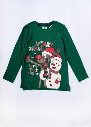 Лонгслив удлиненный новогодний рождественский 6 р 7 р 122 см