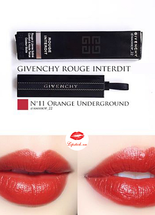 Помада тестер бу givenchy  givenchy rouge interdit satin lipstick 11 orange underground