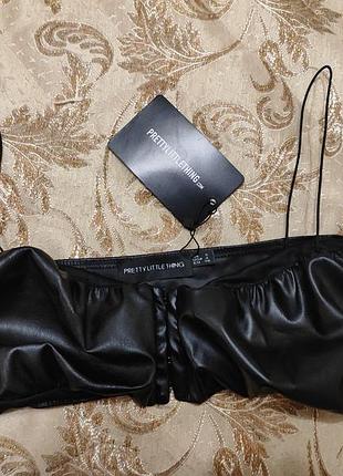 Новий шкіряний бюстгальтер -топ