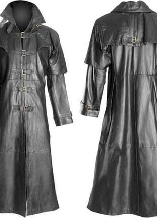 Hard leather stuff р. l шкіряний готичний стиль плащ довгий чоловічий стімпанк тренч пальто шкіряне ван хельсінга чи вампіра