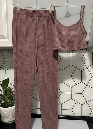 Комплект піжамний, піжама топ штани, піжама трикотаж