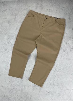 Батальні бежеві базові брюки tu man mom, кавові, молочні, джинси, штани, широкі, батальные