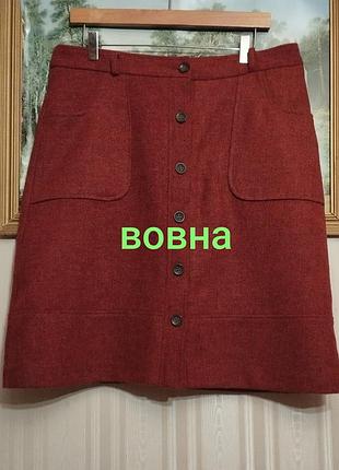 Теплая юбка на пуговицах laura ashley твидовая 100% британская шерсть