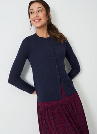 Женский кардиган из шерсти m&amp;s темно синего цвета состав шерсть размер 18