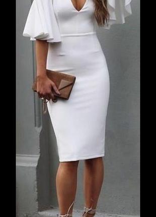 Платье миди желтое