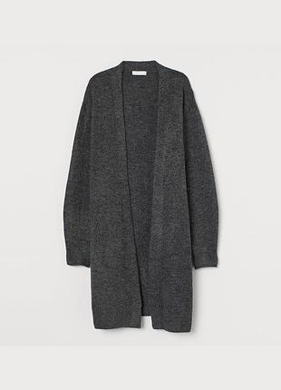 Сірий подовжений кардиган h&m s-xs