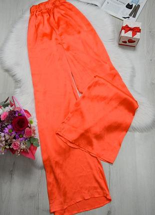 Брюки атласные широкие палаццо яркие