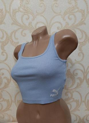 Блакитний топ у рубчик puma