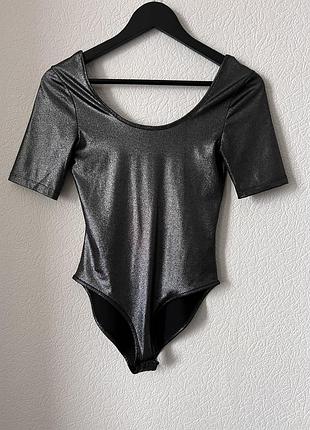 Срібний/сріблястий/металік боді new look