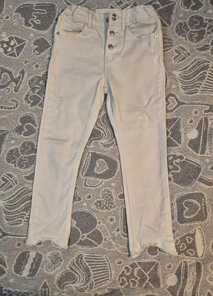 Джинсы белые зара на девочку