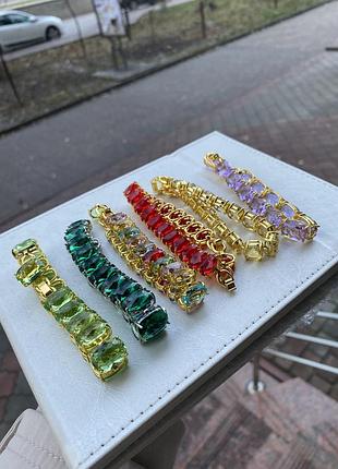 Вишукані тенісні браслети з яскравими кристалами